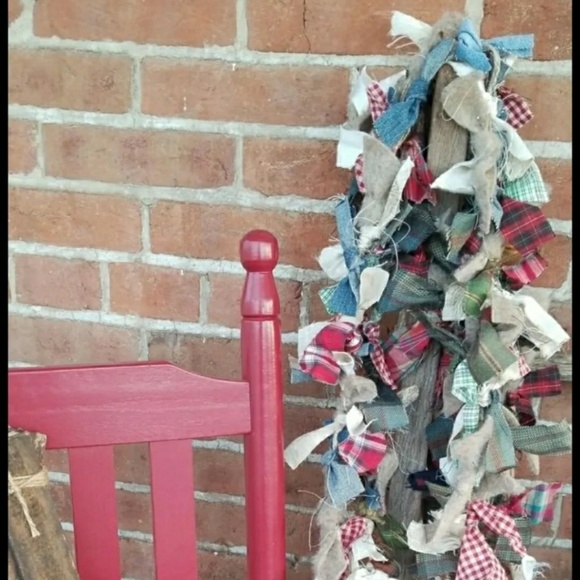 5 foot Vintage Denim Farmhouse Garland Christmas - Picture 2 of 2